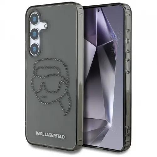 Husa pentru Samsung Galaxy S25 S931, Karl Lagerfeld, IML Rhinestones Karl's Head, Neagra