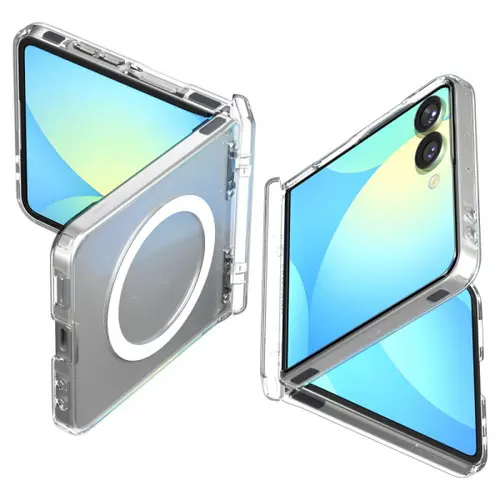 Husa MagSafe pentru Samsung Galaxy Z Flip7 F766, Spigen, Ultra Hybrid Pro, Transparenta