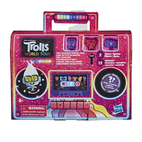 Set 2 figurine Trolls Tiny Dancers, cu 12 accesorii, 4 ani+, Multicolor