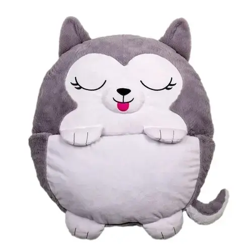 Jucarie de plus 2 in 1 Happy Napers - Husky-ul Kodiak, Gri