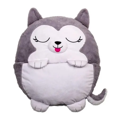 Jucarie de plus 2 in 1 Happy Napers - Husky-ul Kodiak, Gri