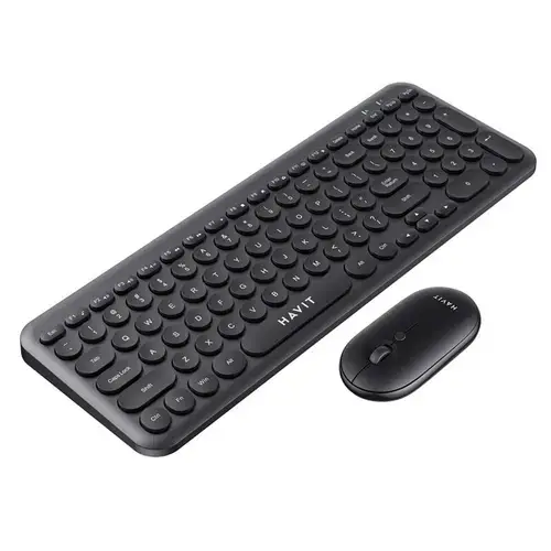 Kit tastatura si mouse office HAVIT KB254GCM, Wireless 2.4 GHz, US layout, Negru