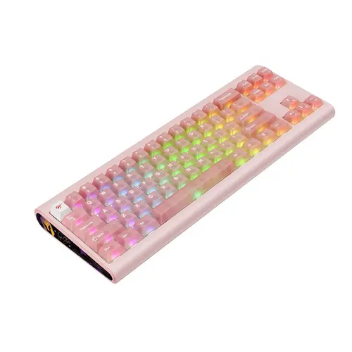 Tastatura mecanica gaming HAVIT KB896L x VKS, USB-C, 350mA, Cablu 1.2m, 5V, Iluminare RGB,  Roz