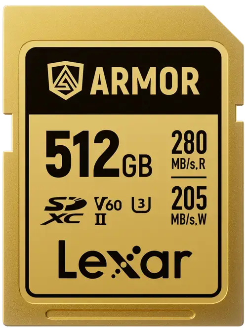 Card de memorie Lexar ARMOR Gold LSDAMGL512G-RNNNG, 512GB, SDXC, UHS-II U3, V60, Inox, IP68