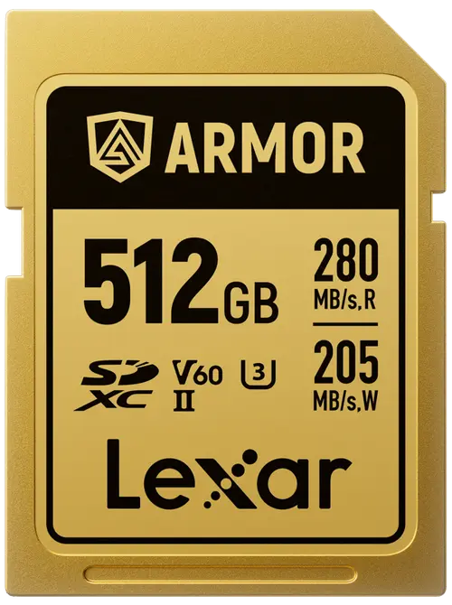 Card de memorie Lexar ARMOR Gold LSDAMGL512G-RNNNG, 512GB, SDXC, UHS-II U3, V60, Inox, IP68