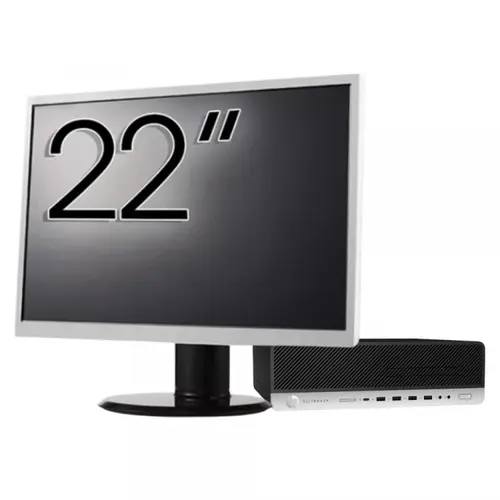 Pachet Calculator Refurbished HP ProDesk 800 G3 SFF, Intel Core i5-7500 3.40-3.80GHz, 8GB DDR4, 256GB SSD + Monitor 22inch