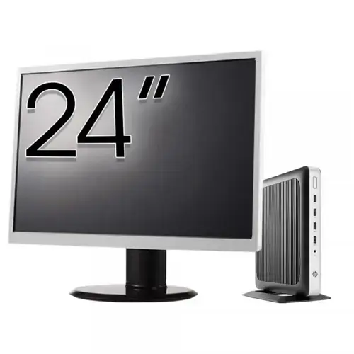 Pachet PC Refurbished HP T630 Thin Client, AMD GX-420GI 2.00GHz, 8GB DDR4, 128GB SSD + Monitor 24inch