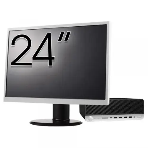 Pachet Calculator refurbished HP ProDesk 600 G3 SFF, Intel Core i5-6500 3.20GHz, 8GB DDR4, 256GB SSD + Monitor 24"