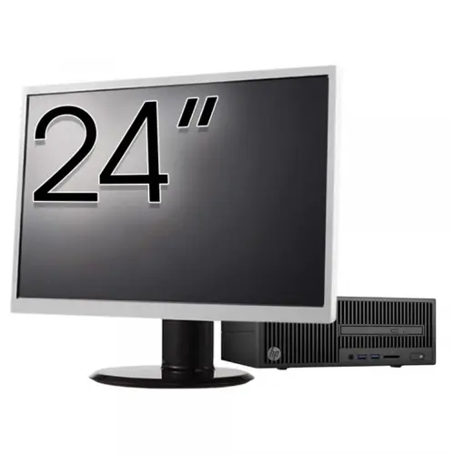 Pachet Calculator refurbished HP 280 G2 SFF, Intel Pentium G4400 3.30GHz, 8GB DDR4, 500GB HDD, DVD-ROM + Monitor 24"