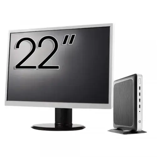 Pachet PC refurbished HP T630 Thin Client, AMD GX-420GI 2.00GHz, 8GB DDR4, 32GB SSD Flash + Monitor 22"
