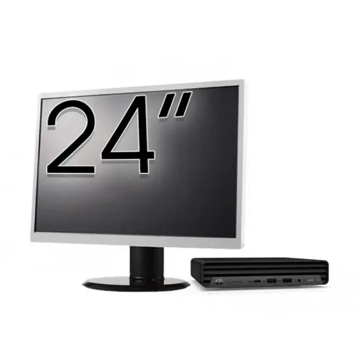 Pachet Calculator Refurbished HP ProDesk 400 G6 Mini, Intel Core i5-10500T 2.30 - 3.80GHz, 8GB DDR4, 256GB SSD + Monitor 24 Inch + Windows 10 Pro