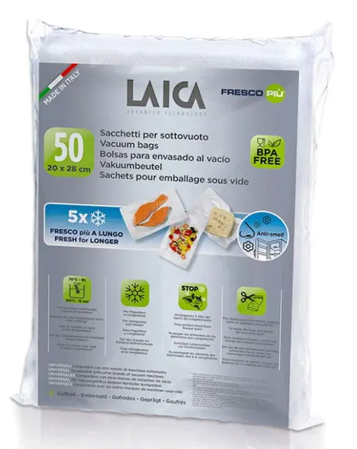 Pungi pentru vidat alimente Laica VT3504, 20x28 cm, 50 pungi