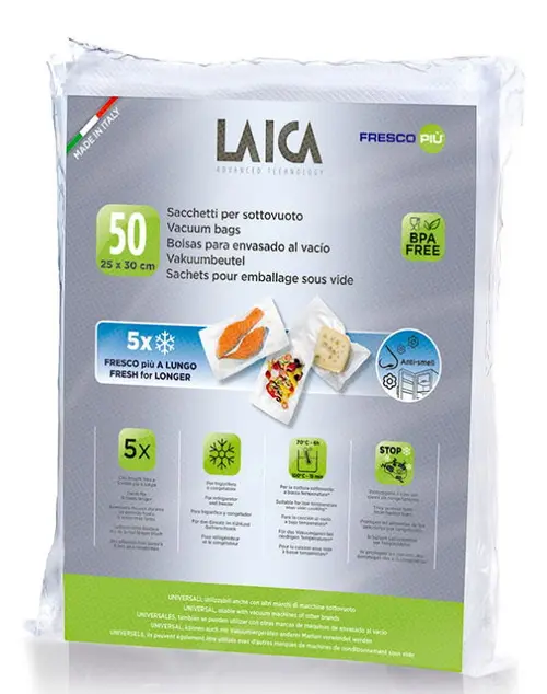 Pungi pentru vidat alimente Laica VT3510, 25x30 cm, 50 pungi