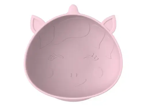 Set 2 boluri bebelusi Melii Unicorn, cu ventuza, silicon, 2 bucati, Roz