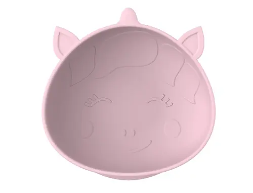 Set 2 boluri bebelusi Melii Unicorn, cu ventuza, silicon, 2 bucati, Roz