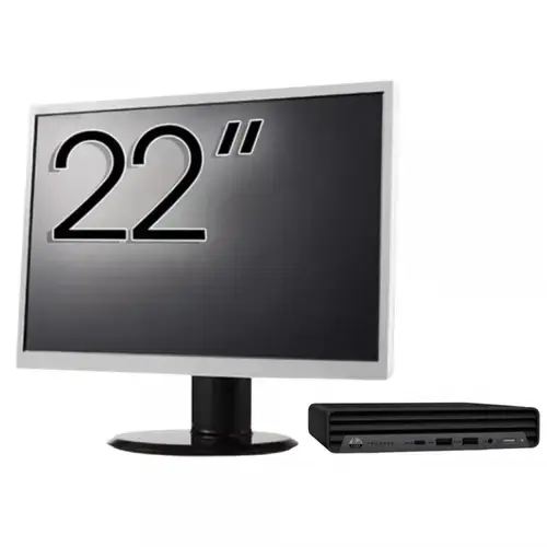 Calculator Sistem PC Refurbished Pachet Calculator refurbished HP ProDesk 400 G6 Mini, Intel Core i5-10500T 2.30 - 3.80GHz, 8GB DDR4, 256GB SSD + Monitor 22"