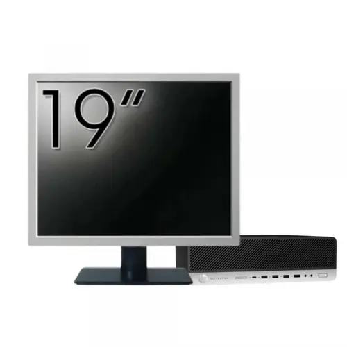 Calculator Sistem PC Refurbished Pachet Calculator refurbished HP ProDesk 800 G3 SFF, Intel Core i5-7500 3.40-3.80GHz, 8GB DDR4, 256GB SSD + Monitor 19"