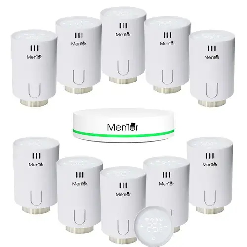 Kit Cap Termostatic si HUB Smart pentru calorifer Mentor TSZB1001 10.1 ZigBee LCD