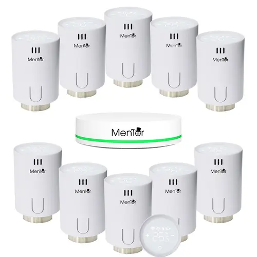 Kit Cap Termostatic si HUB Smart pentru calorifer Mentor TSZB1001 10.1 ZigBee LCD