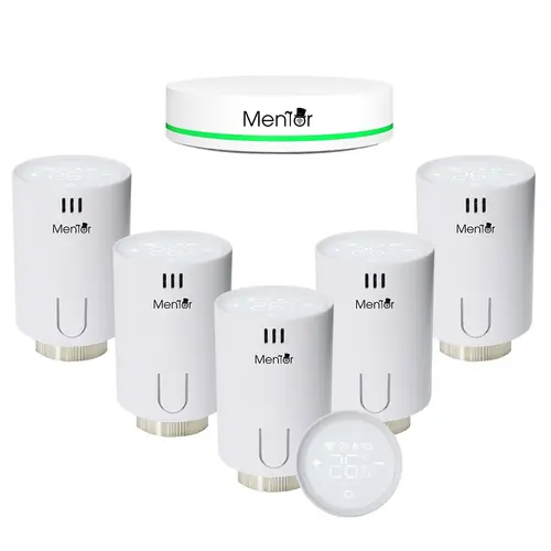 Kit Cap Termostatic si HUB Smart pentru calorifer Mentor TSZB501 5.1 ZigBee LCD