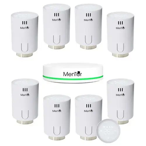 Kit Cap Termostatic si HUB Smart pentru calorifer Mentor TSZB801 8.1 ZigBee LCD