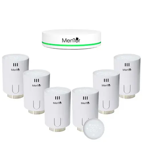 Kit Cap Termostatic si HUB Smart pentru calorifer Mentor TSZB601 6.1 ZigBee LCD