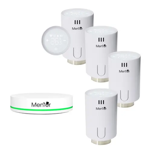 Kit Cap Termostatic si HUB Smart pentru calorifer Mentor TSZB401 4.1 ZigBee LCD