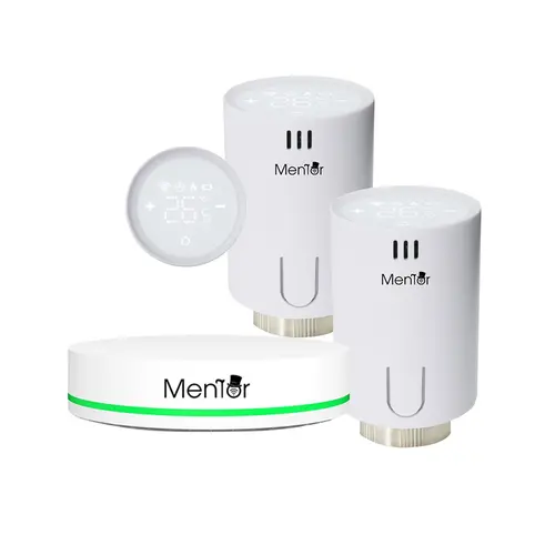 Kit Cap Termostatic si HUB Smart pentru calorifer Mentor TSZB201 2.1 ZigBee LCD