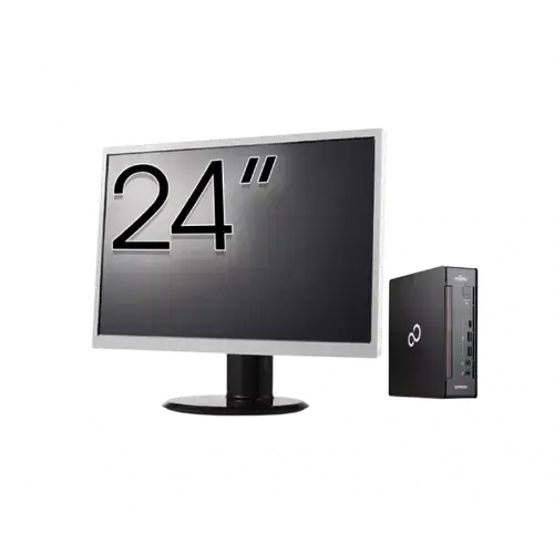 Calculator Sistem PC Refurbished Pachet Calculator refurbished Fujitsu Esprimo Q958 Mini PC, Intel Core i5-8400 2.80 - 4.00GHz, 8GB DDR4, 256GB SSD + Monitor 24"
