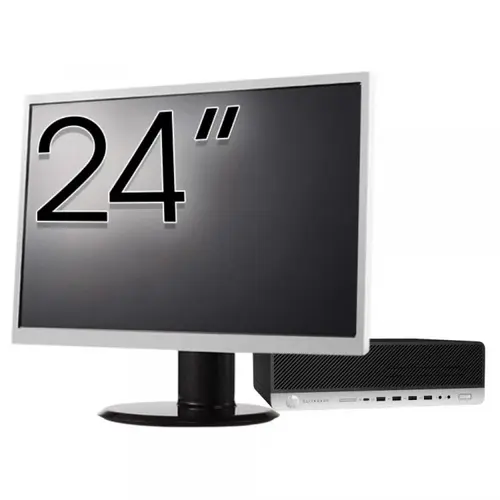 Calculator Sistem PC Refurbished Pachet Calculator refurbished HP ProDesk 800 G3 SFF, Intel Core i5-7500 3.40-3.80GHz, 8GB DDR4, 256GB SSD + Monitor 24"