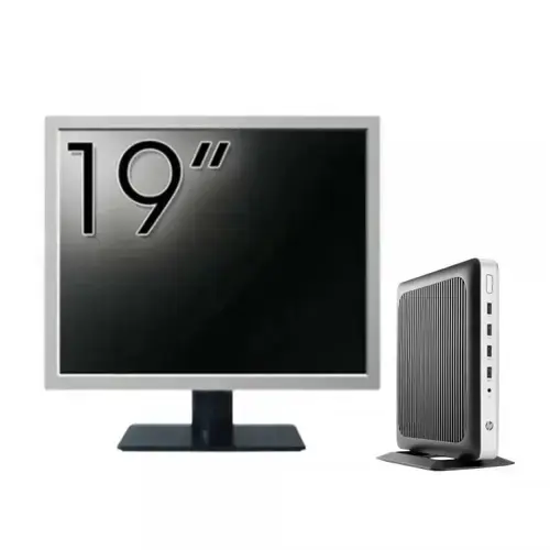 Calculator Sistem PC Refurbished Pachet PC refurbished HP T630 Thin Client, AMD GX-420GI 2.00GHz, 8GB DDR4, 128GB SSD + Monitor 19"