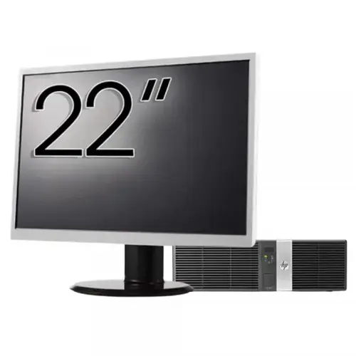 Pachet Calculator refurbished HP Retail System RP5810 SFF, Intel Core i5-4570S 2.90GHz, 8GB DDR3, 128GB SSD, 4 x Serial Port, 1 x 24 Volt USB, 3 x 12 Volt USB + Monitor 22"