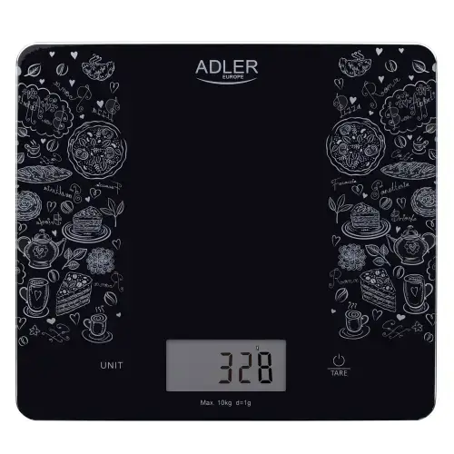 Cantar electronic de bucatarie capacitate mare 10 kg, precizie 1g functie tare si zero, ecran LCD, negru