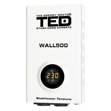 Stabilizator tensiune automat TED Electric WALL 500VA, 2 x Schuko