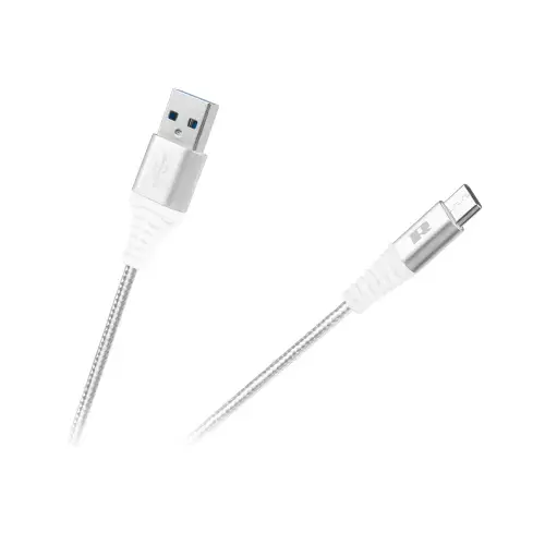 Cablu USB - USB tip C, Rebel, 100 cm, Alb