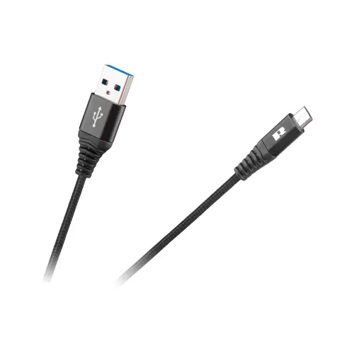 Cablu USB - micro USB, Rebel, 50 cm, Negru