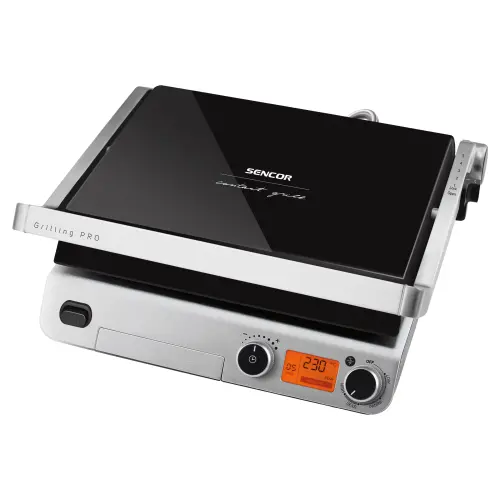 Gratar electric Sencor SBG 6650BK, 2000 W, placi detasabile, senzori control temperatura, Negru