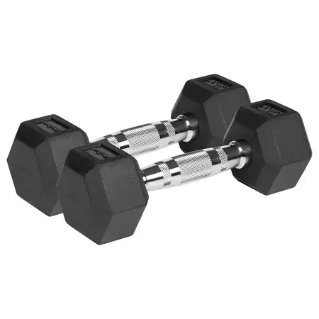 Gantere REBEL ACTIV RBA-2325-03, Fonta cauciucata, 2 x 3kg