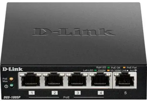 Switch D-Link DGS-1005P, Gigabit, 5 Porturi