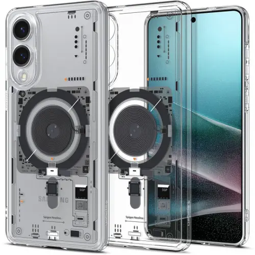 Husa MagSafe pentru Samsung Galaxy S25 Edge S937, Spigen, Ultra Hybrid Neo One, Transparenta