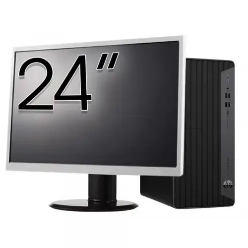 Pachet Calculator refurbished HP EliteDesk 800 G6 Tower, Intel Core i5-10400F 2.90 - 4.30GHz, 16GB DDR4, Placa Video AMD Radeon R7 430 2GB, 256GB SSD + Monitor 24"