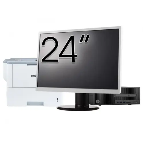 Pachet Calculator refurbished HP 280 G2 SFF, Intel Core i5-6400 2.70GHz, 8GB DDR4, 500GB HDD, DVD-ROM + Monitor 24" &amp; Imprimanta Brother HL-L6300DW