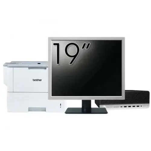 Pachet Calculator refurbished HP ProDesk 600 G3 SFF, Intel Core i5-6500 3.20GHz, 8GB DDR4, 256GB SSD + Monitor 19" &amp; Imprimanta Brother HL-L6300DW