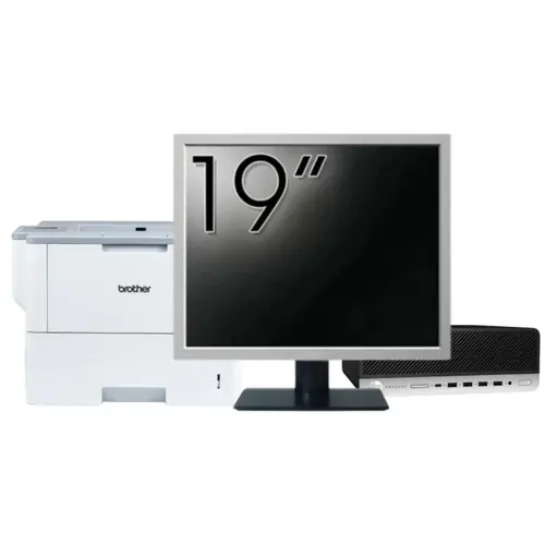 Pachet Calculator refurbished HP ProDesk 600 G3 SFF, Intel Core i5-6500 3.20GHz, 8GB DDR4, 256GB SSD + Monitor 19" &amp; Imprimanta Brother HL-L6300DW