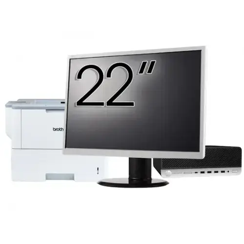 Pachet Calculator refurbished HP ProDesk 600 G3 SFF, Intel Core i3-7100 3.90GHz, 8GB DDR4, 240GB SSD + Monitor 22" &amp; Imprimanta Brother HL-L6300DW