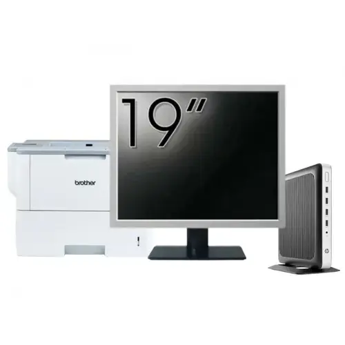 Pachet PC refurbished HP T630 Thin Client, AMD GX-420GI 2.00GHz, 8GB DDR4, 32GB SSD Flash + Monitor 19" &amp; Imprimanta Brother HL-L6300DW