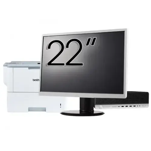 Pachet Calculator refurbished HP ProDesk 800 G3 SFF, Intel Core i5-7500 3.40-3.80GHz, 8GB DDR4, 256GB SSD + Monitor 22" &amp; Imprimanta Brother HL-L6300DW