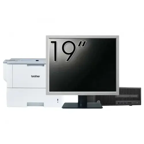 Pachet Calculator refurbished HP 280 G2 SFF, Intel Core i3-6100 3.70GHz, 8GB DDR4, 500GB HDD, DVD-ROM + Monitor 19" &amp; Imprimanta Brother HL-L6300DW