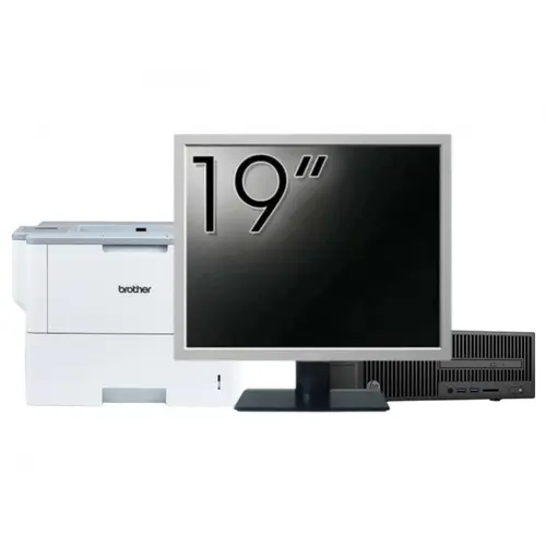 Pachet Calculator refurbished HP 280 G2 SFF, Intel Core i3-6100 3.70GHz, 8GB DDR4, 500GB HDD, DVD-ROM + Monitor 19" &amp; Imprimanta Brother HL-L6300DW