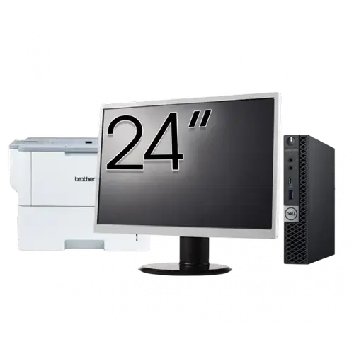 Pachet Calculator refurbished DELL OptiPlex 5060 Mini PC, Intel Core i5-8500T 2.10-3.50GHz, 16GB DDR4, 512GB SSD + Monitor 24" + Imprimanta Brother HL-L6300DW